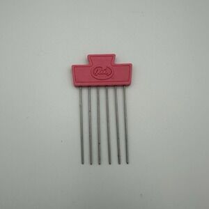 Vintage Goody Hair Pick Comb Tease Lift Purse Travel Pink Handle Metal Tips